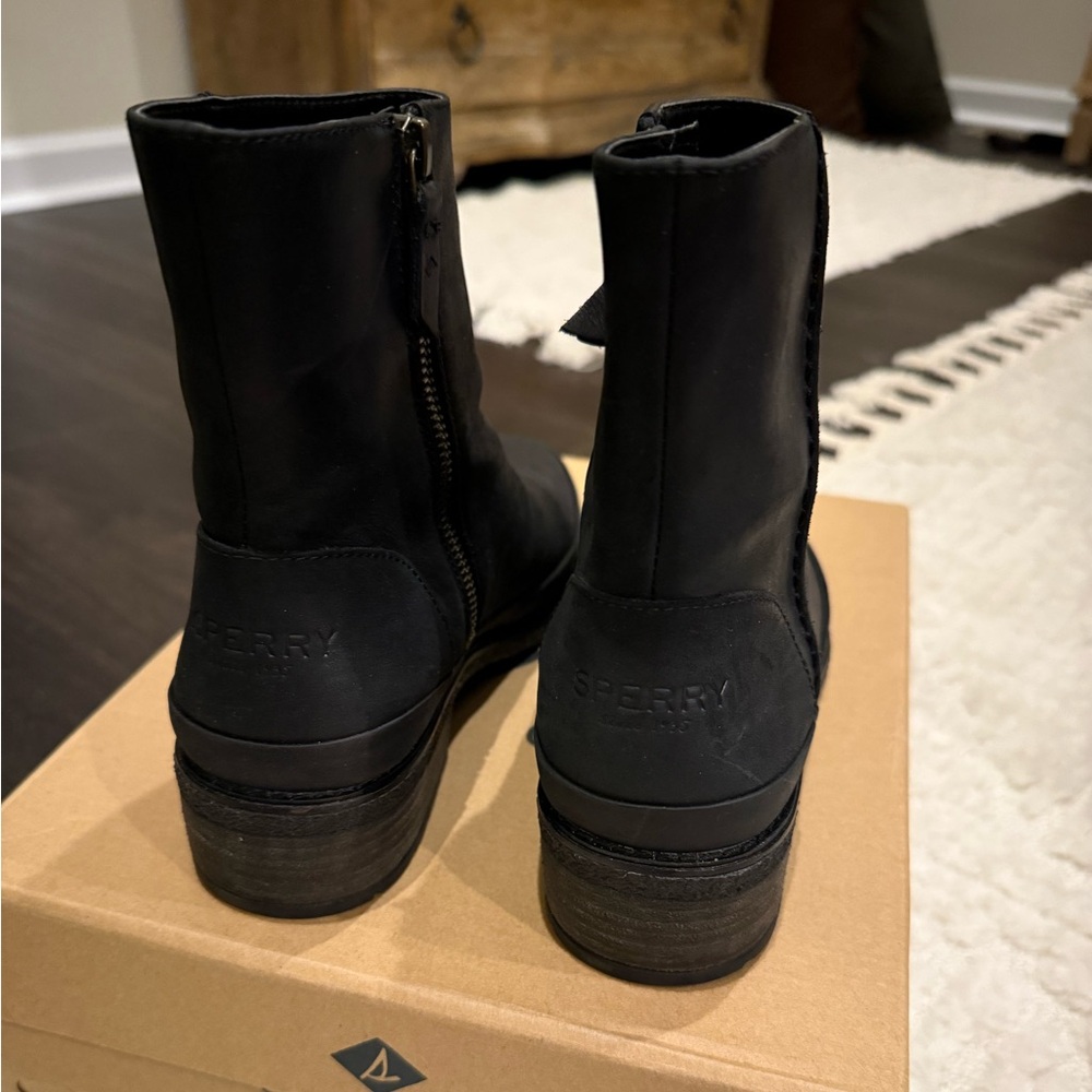 Womens Sperry Seaport Storm Mid Black